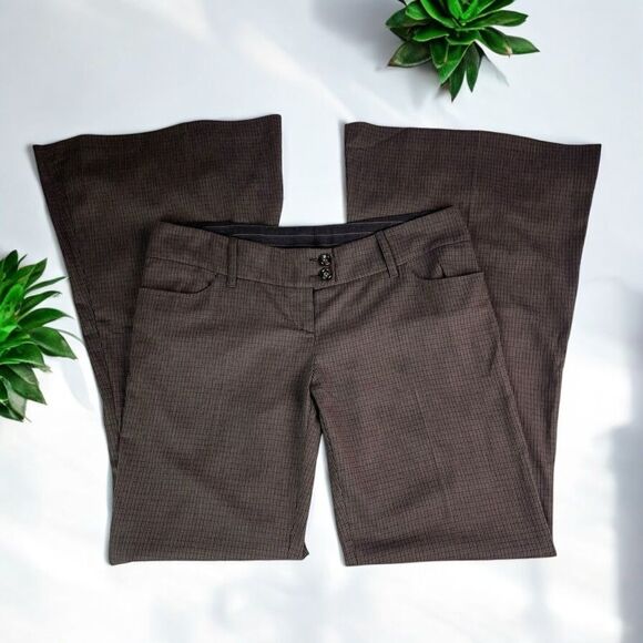 🆕 Mariagrazia Panizzi Plaid Wide Leg Flare Pants Made in Italy - Picture 2 of 11